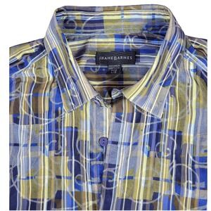 Jhane Barnes Men's Plaid Long Sleeve Button Down Shirt - Large‎